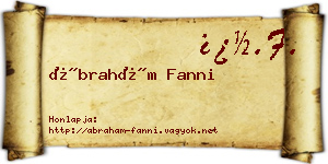Ábrahám Fanni névjegykártya