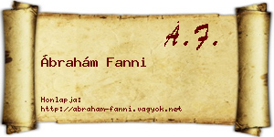 Ábrahám Fanni névjegykártya