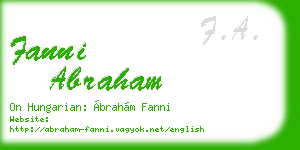 fanni abraham business card