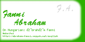 fanni abraham business card